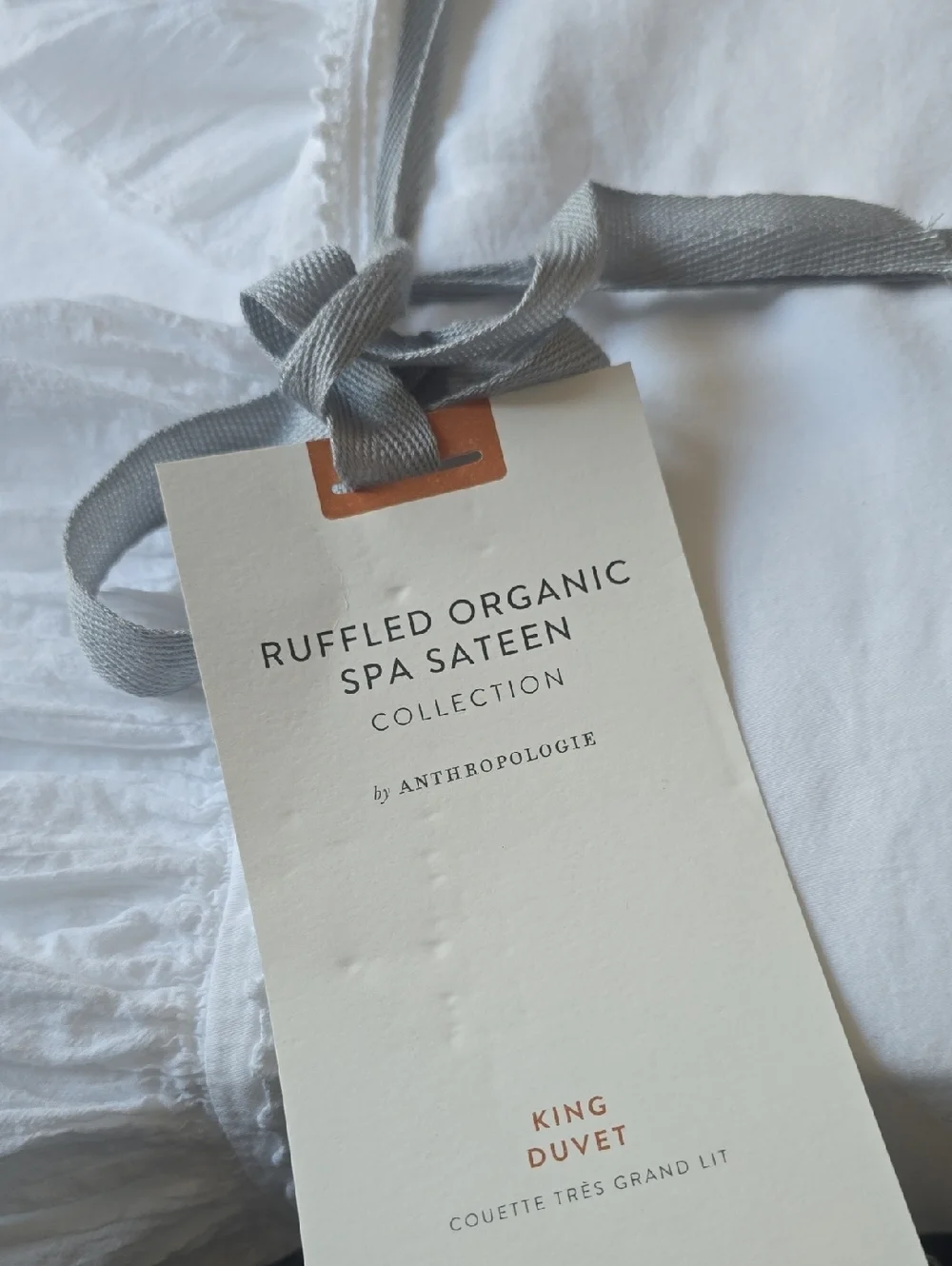 Organic Cotton Spa Sateen Ruffled Duvet Cover